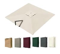 VLKLPZAHAK Auvent De Remplacement pour Parasol Déporté Carré De 3 M, Toile De Rechange pour Parasol De Jardin Extérieur, Housse De Rechange 8 Baleines Protection UV(Beige,4x3m (13x9.8ft))
