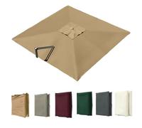 VLKLPZAHAK Auvent De Remplacement pour Parasol Déporté Carré De 3 M, Toile De Rechange pour Parasol De Jardin Extérieur, Housse De Rechange 8 Baleines Protection UV(Khaki,2.5x2.5m (8.2x8.2ft))