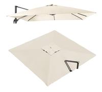 VLKLPZAHAK Housse De Rechange pour Parasol Déporté Carré De 250x250cm Tissu De Remplacement pour Parasol De Patio, Toile De Rechange pour Parasol De Marché Extérieur(Beige,2.5x2.5m (8.2x8.2ft))
