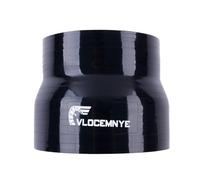 VLOCEMNYE Tuyau coupleur droit en silicone, ID 57 mm - 70 mm, longueur 76 mm, 4 plis (5,4 mm) renforcé, tuyau hydraulique industriel noir