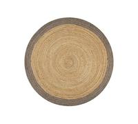 vidaXL Tapis rond en jute fait à la main bord gris 120 cm