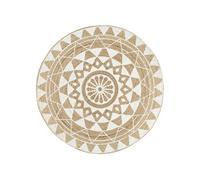 vidaXL Tapis fait à la main en jute imprimé floral rond blanc 120 cm