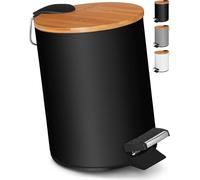 VMbathrooms 3L Seau à cosmétique au design élégant | Poubelle à pédale avec fermeture automatique (Soft Close) | Seau élégant pour la salle de bain avec récipient intérieur