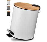 VMbathrooms 5L Seau à cosmétique au design élégant | Poubelle à pédale avec fermeture automatique (Soft Close) | Seau élégant pour la salle de bain avec récipient intérieur