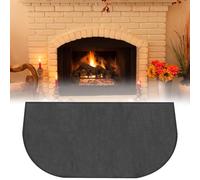 Vmxlso Tapis Cheminée Anti Feu, 102 x 50cm Plaque Protection Poele a Bois, Demi-Rond Tapis Anti Feu, Plaque Anti Feu pour Poele a Bois, Tapis Ignifuge Cheminée, Protège Les sols des Étincelles