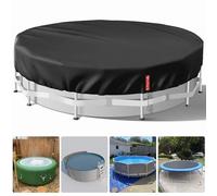 VniYors Bache Piscine 460, 420 D Bache A Bulle Piscine, Et Piscines Hors Sol, Bache De Protection RéSistantes à La PoussièRe avec Cordons De Serrage Et Piquets De Sol (460CM Noir)