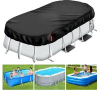 Vniyors Couverture de piscine Rectangulaire Uv 265x175cm Noir