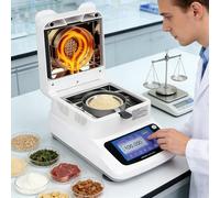 vnmudzeo Analyseur D'Humidité NuméRique, HumidimèTre HalogèNe éLectronique De Laboratoire, Capacité De 120 G, PréCision De 0,01%, éCran Tactile LCD De 5 Pouces 0.002g