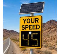 vnmudzeo Panneau d'affichage Solaire de la Vitesse - Visible jusqu'à 500 m Yellow-60x90cm