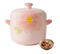 Vnook Marmite à soupe en céramique avec couvercle, marmite à vapeur for bain-marie
