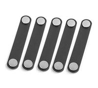 VOANZO 5PCS Poignée de Porte de Meubles Première Couche de Quincaillerie en Cuir Poignée de Porte en Cuir PU pour Quincaillerie de Meubles Double Clou 14cm (Noir)