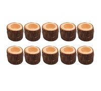 VOANZO bougeoir en écorce de Bois 4 pièces créative Artisanat en Bois décoration Fleur Plante Pot Bougie Support de Support (2,4 x 1,7 Pouces)