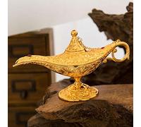 VOANZO Magic Aladdin, Rétro Métal Conte de Fées Aladdin Magic Genie Théière Huile Maison Décoration de Table (or)
