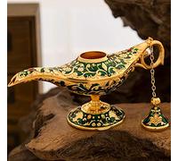 VOANZO magique d'Aladdin, rétro métal conte de fées Aladdin Magic Genie théière à huile décoration de table à la maison (vert)