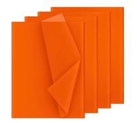 Voarge Lot de 100/120 feuilles de papier de soie 35 x 50 cm - Papier cadeau pour emballage cadeau, fête d'anniversaire, mariage, artisanat (orange)