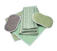 Voarge Lot de 6 Chiffon Bambou Microfibre,Nettoyer et lustrer Toutes Les Surfaces Lisses et fragiles,2 lavettes, 2 lustreuses, 2 Eponge