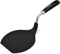 Voarge Pizza Turner Lifter Spatule à crêpes résistante à la chaleur avec partie fonctionnelle en plastique pour casseroles et poêles revêtues (noir)
