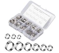 VOBOR 70 Pièces Collier de Serrage Inox, 9 Tailles 5,3-14mm, Collier Tuyau Métallique à Simple Oreille Réglable pour Tuyau D'eau, Tubing Automobile