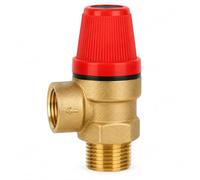 VOBOR G1/2'' Soupape de Sécurité, DN15 Soupape de Surpression en Laiton, Filetage Valve de Sécurité pour Furnace Suspendu à Ressort, Vanne de Securite pour Chauffe Eau Fermés (3 Bar)