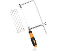VOBOR Scie à Chantourner, Scie à Chantourner Polyvalente Scies à Métaux Haute Résistance avec Lames de Rechange de 15 Cm pour le Travail du Bois (L)