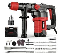 VOBOR SDS-Plus Marteau Perforateur 1300W, 6J, 6 Vitesses, 4 Fonctions, Capacité de Perçage Béton 32 mm, Embrayage de Sécurité & Technologie Anti-vibration, Inclus Burins, Forêts et Sac à Outils