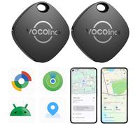VOCOlinc Android Smart Tag Lot de 2 Double Système, Air-Tag Bluetooth Tracker Fonctionne avec l’app Localiser Apple et Google, Localisateurs D’Objets pour Valise/Clés/Sacs/Bagages, IP68 Étanche