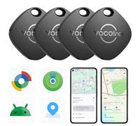 VOCOlinc Android Smart Tag Lot de 4 Double Système, Air-tag Traceur Fonctionne avec l’app Localiser Apple et Google, Tracker Localisateurs D’Objets pour Valise/Clés/Sacs/Bagages, Batterie Remplaçable