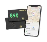 VOCOlinc Rechargeable Wallet Tracker Card Ultra Fin, Air Tag Traceur Carte Lot de 2, Bluetooth Localisateurs d’Objets Compatible avec Apple Localiser (iOS Uniquement) pour Portefeuille Bagages Valise