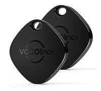 VOCOlinc Smart Air Tag Apple Traceur Lot de 2 Compatible avec Apple Localiser App (iOS Uniquement), Bluetooth Tracker Localisateur d'Objets pour Portefeuille/Bagages/Valise/Sac, Batterie Remplaçable