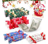 Vodolo Lot de 8 tirelires de Noël pour trésorerie - Boîte surprise amusante pour enfants et adultes - Avec 160 sacs transparents - Pochette à tirer - Façons créatives d'offrir de l'argent
