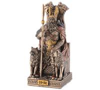VOGLER Joh. Vogler GmbH Dieu germanique Odin sur le trône, en pierre artificielle, peint à la main avec de la peinture bronze par l'artiste, par Veronese