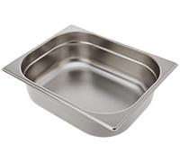 Vogue Bac Gastronorme 1/2, Bac Inox, Profondeur : 100 mm, Capacité : 6,2 litres, Récipient de conservation des aliments chauds et froids, Compatible Bain Marie, Couvercle vendu séparément, K928