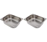 Vogue Bac Gastronorme 1/2, Bac Inox, Profondeur : 100 mm, Capacité : 6,2 litres, Récipient de conservation des aliments chauds et froids, Compatible Bain Marie, Couvercle vendu séparément, K928