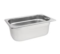 Vogue Bac Gastronorme inox GN 1/4 100mm, profondeur : 100 mm, capacité : 2,5 litres, bac de conservation des aliments chauds et froids, compatible bain marie, couvercle vendu séparément, K819