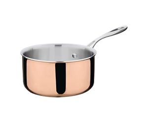 Vogue Casserole en cuivre 3 couches induction 180mm/2,3 litres, matériaux : aluminium acier cuivre à trois parois, compatible induction, couvercle vendu séparément (Y423), CM675
