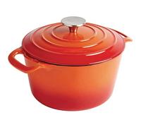 Vogue Cocotte ronde orange 3.2L, 3,2 litres, taille : 120 (H) x 205 (Dia) mm, compatible induction, convient à tous les types de fours et de plaques de cuisson, usage commercial et domestique, GH302