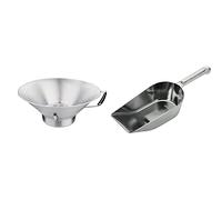 Vogue E712 Égouttoir à puce de pomme de terre & Westmark Pelle à Pâtisserie/Pesage et Remplissage, Capacité de remplissage : 650 ml (environ 575 g de farine), Aluminium, Hygia, argentéé, 91712291