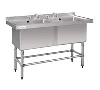 Vogue évier double profond en acier inoxydable 900 x 1410 x 600 mm 200 l
