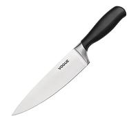 Vogue GD750 Couteau de chef avec manche noir en acier inoxydableà haute teneur en carbone Longueur de la lame 20,5 cm