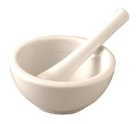 Vogue J922 Grand pilon et mortier traditionnel en porcelaine pour broyer les épices et les herbes avec facilité