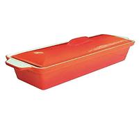 Vogue Moule à Pâté Terrine 1,3 Litre, Orange et Crème, Dimensions : 110(H)x340(L)x105(P)mm, Matériau : Fonte Émaillée Antiadhésive, Toutes Sources de Chaleur, Compatible Induction, W455