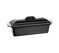 Vogue Moule à Terrine en Fonte Émaillée 1,3 Litre, Noir, Dimensions : 90(H) x 310(L) x 100(P)mm, Compatible Induction, Adapté à Tous Types de Fours et Plaques, U559