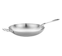 Vogue Poêle triple épaisseur à fond plat en acier inoxydable et Aluminium, 305 mm, Compatible Induction, Passe au Lave-Vaisselle, Y261