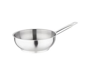 Vogue Sauteuse évasée en acier inoxydable 20 cm, couleur argent, 6,5 cm (H), compatible induction, poignée soudée Stay Cool, passe au lave-vaisselle, usage professionnel et domestique, M947