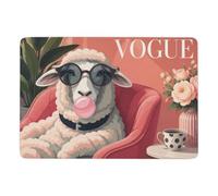 Vogue Sheep with Bubble Gum Tapis 150 x 100 cm, Doux et Antidérapant | Tapis doux à poils courts : avec impression par transfert thermique; pour chambre et salon