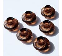 VOHO Lot de 6 bougeoirs Marron à l'ancienne décoration pour Chambre Quotidienne/Halloween/fête de Thanksgiving, bougeoirs Coniques Double Face pour bougeoirs/Bougies Chauffe-Plat (Marron)