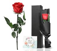 VOIDHUES Rose Eternelle en Coffret Rrose Éternelle Préservée avec Tige, Cadeau Floral Longue Durée pour Femme, Cadeau Grand Mere pour Les Anniversaires Saint Valentin (Rouge)
