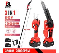 Voie à chaîne électrique de pôle télescopique sans brosse 3500W 3 en 1 outil de taille de jardin de ciseaux de branche haute pour batterie 21V 18V