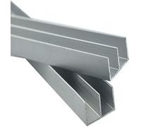 Voie de porte coulissante en verre renforcée, vitrine 5mm/0.2 pouces | Double rainure Profil en alliage d'aluminium en forme de montagne(160cm/63in)