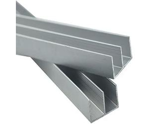 Voie de porte coulissante en verre renforcée, vitrine 5mm/0.2 pouces | Double rainure Profil en alliage d'aluminium en forme de montagne(200cm/78.7iN)